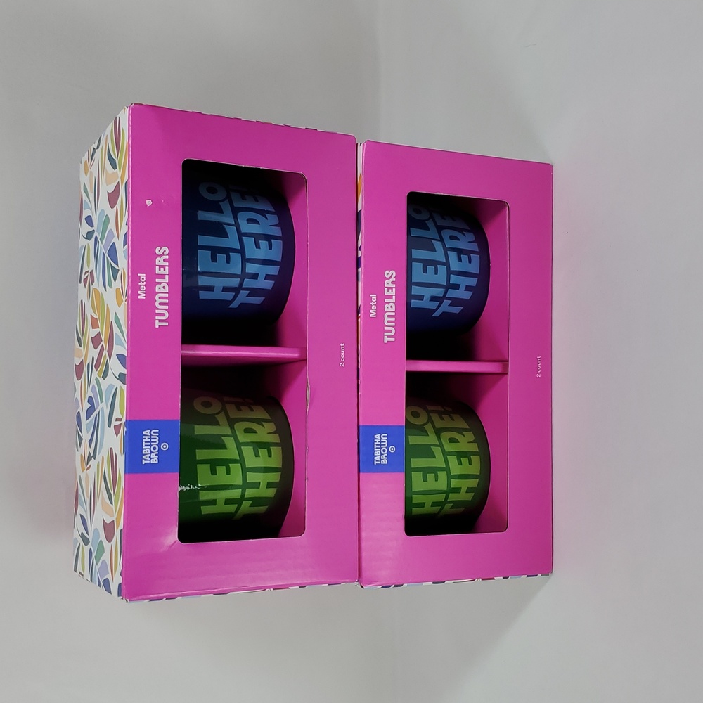 Tabitha Brown X Target Enamanked Metal Tumblers ~ Green Blue ~ Set Of 2